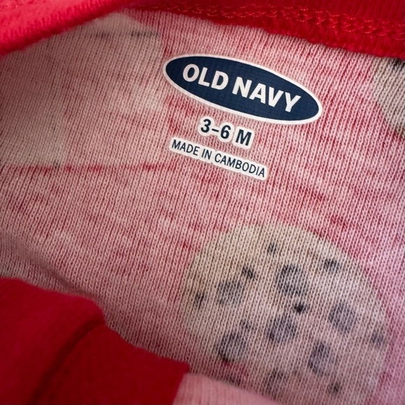 Old Navy Red Cookie & Milk Pajama Sleeper 2-way zip Baby Boy Girl 3-6M - Picture 2 of 2